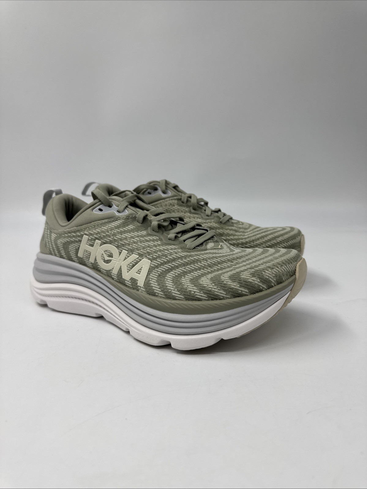Hoka One One Gaviota 5 Barley Oat Milk Gray White 1127929-BYT Men’s Size 9D