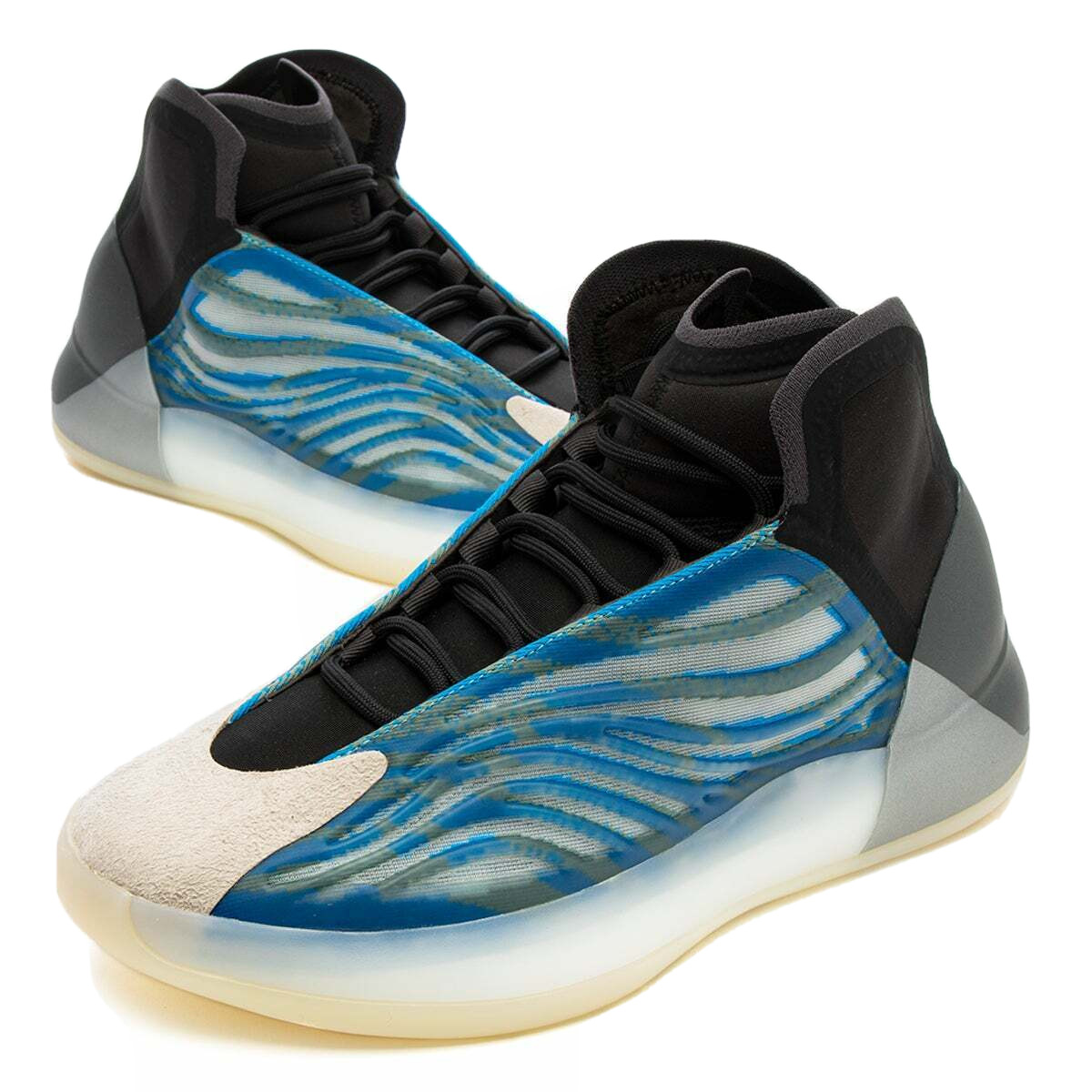 Adidas US 10.5 Men’s Frozen Blue White Black Boost Rare Yeezy QNTM GZ8872 NIB