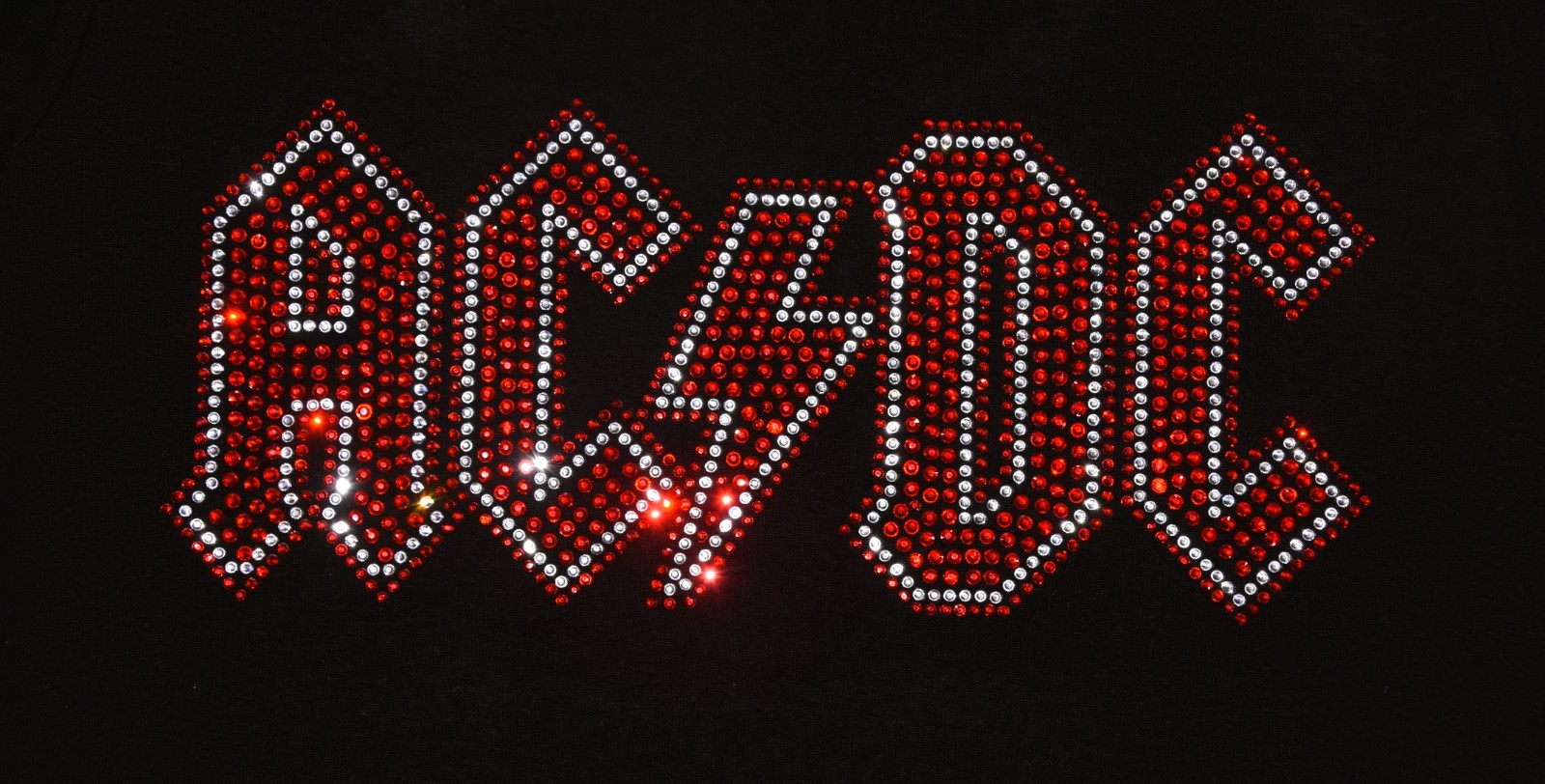AC/DC rhinestone bling shirt or tank XS S M L XL XXL 1X 2X 3X 4X 5X red clear