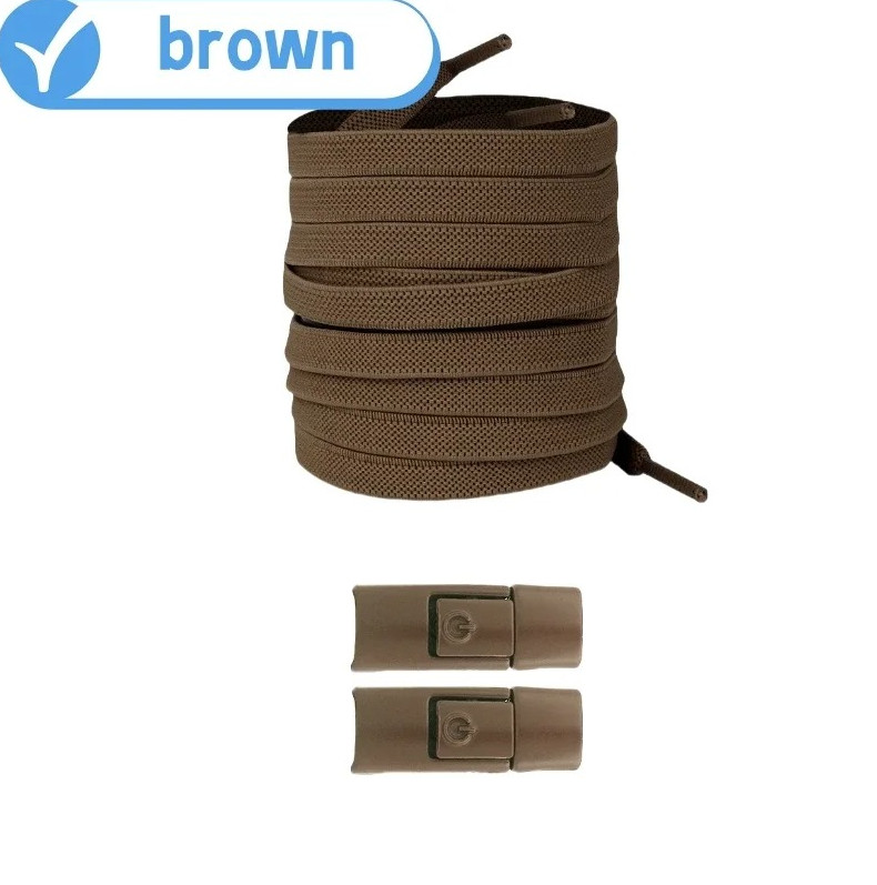 1pair Elastic No-Tie Shoelaces Press Lock Flat Sneaker Laces for Kids Adults