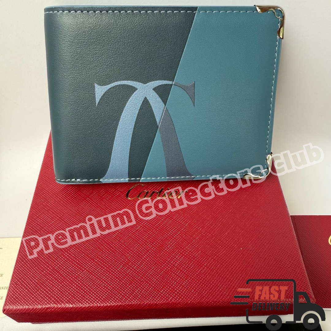CARTIER Santos de Cartier Leather Bifold Wallet Dust Bag, Papers Luxury Gift Bid