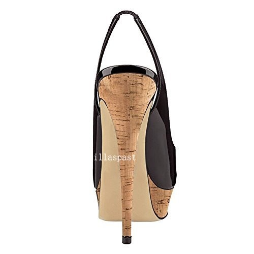 Women High Heels Pumps Peep Toe Platform Slingback Dress Party Shoes Size 4-20