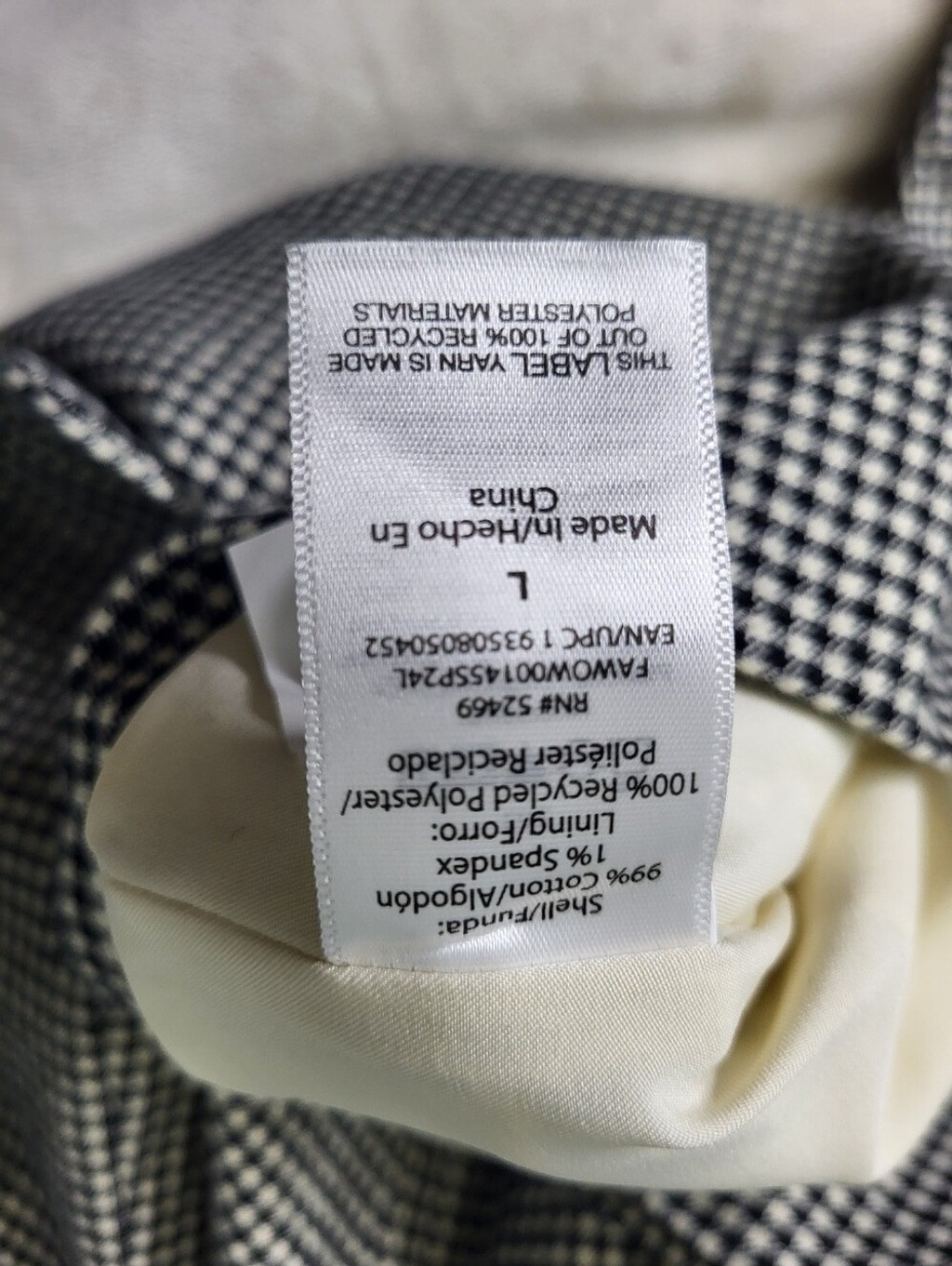 Free Assembly Double-Breasted Houndstooth Blazer – Black & White Size Large