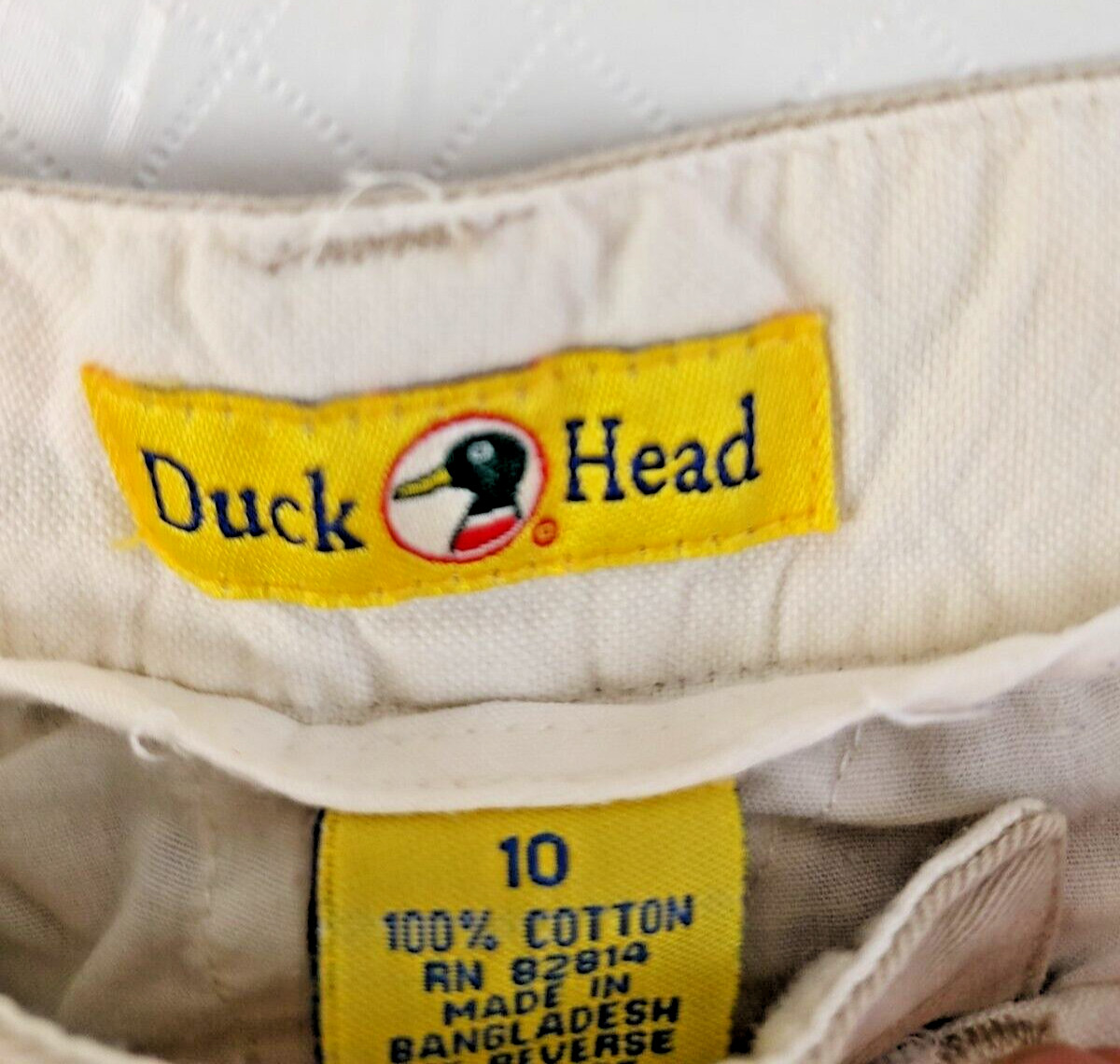 Duck Head Khaki Pants Pleat Front 100% Cotton 4 Pockets Beige Size 10 #15222
