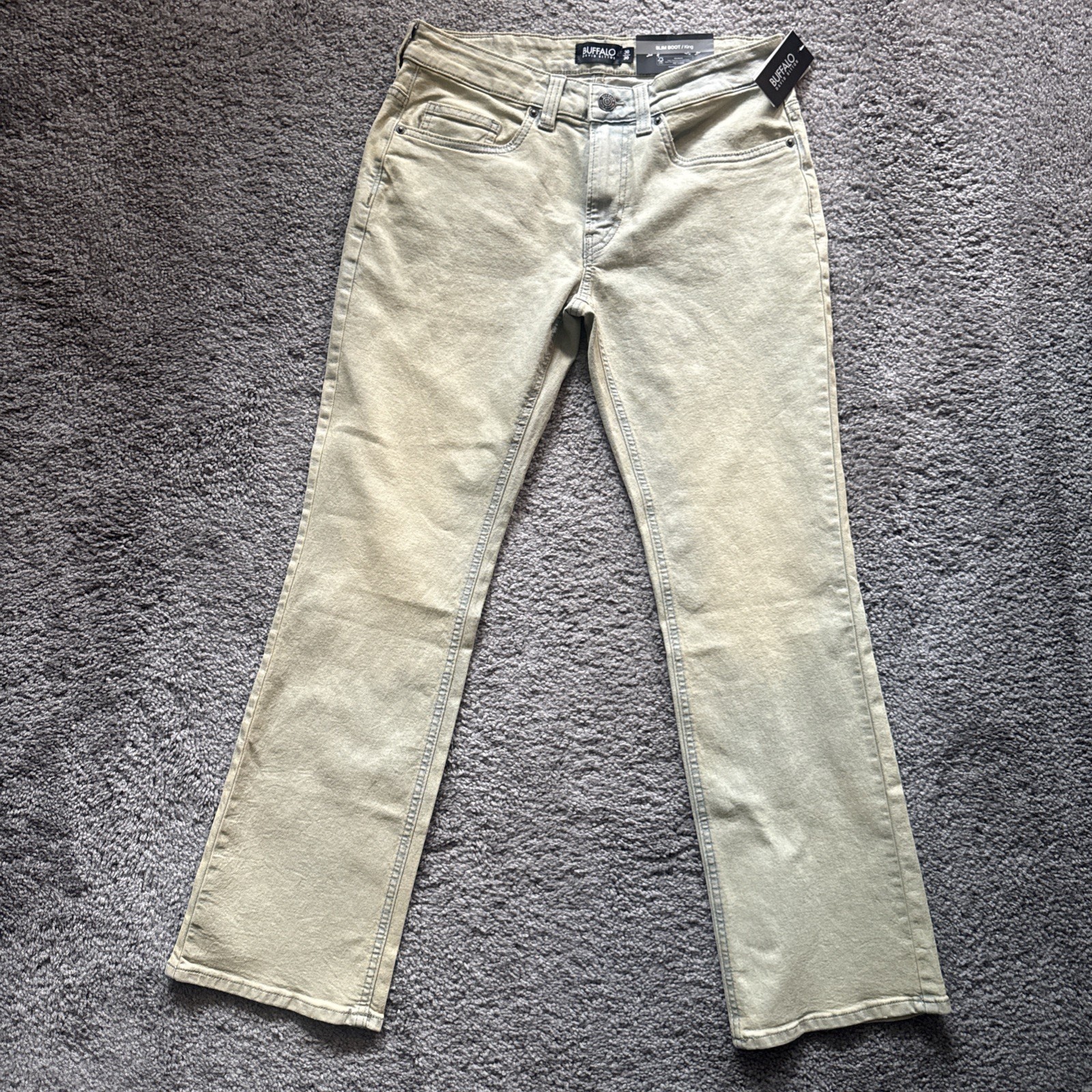 NEW Buffalo David Bitton King Slim Boot Jeans Mens 30×30 Sand Wash NWT Stretch