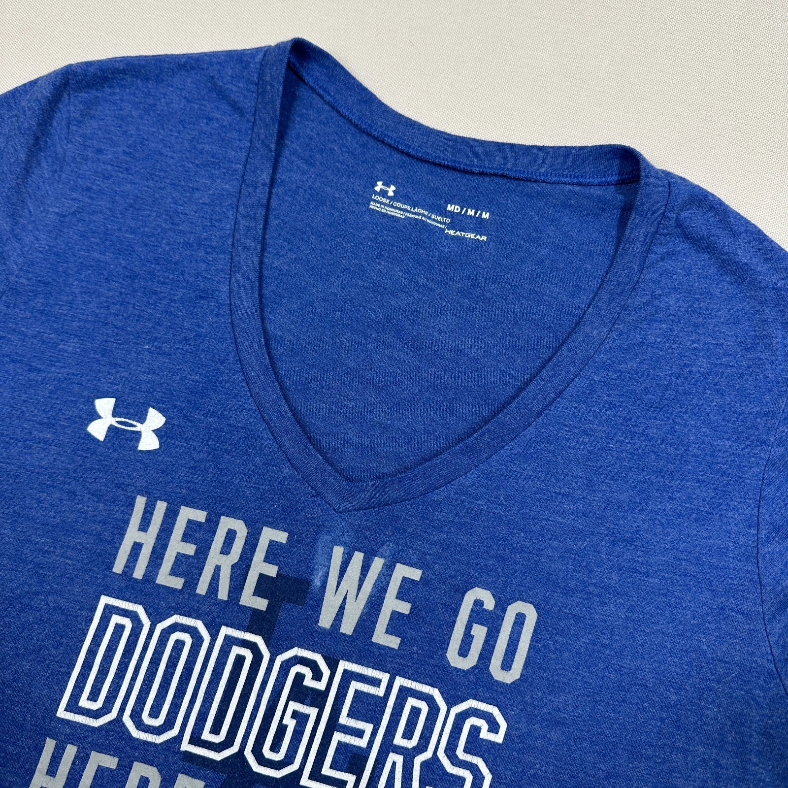 Under Armour Los Angeles Dodgers V-Neck T-Shirt Blue Women’s – Size M