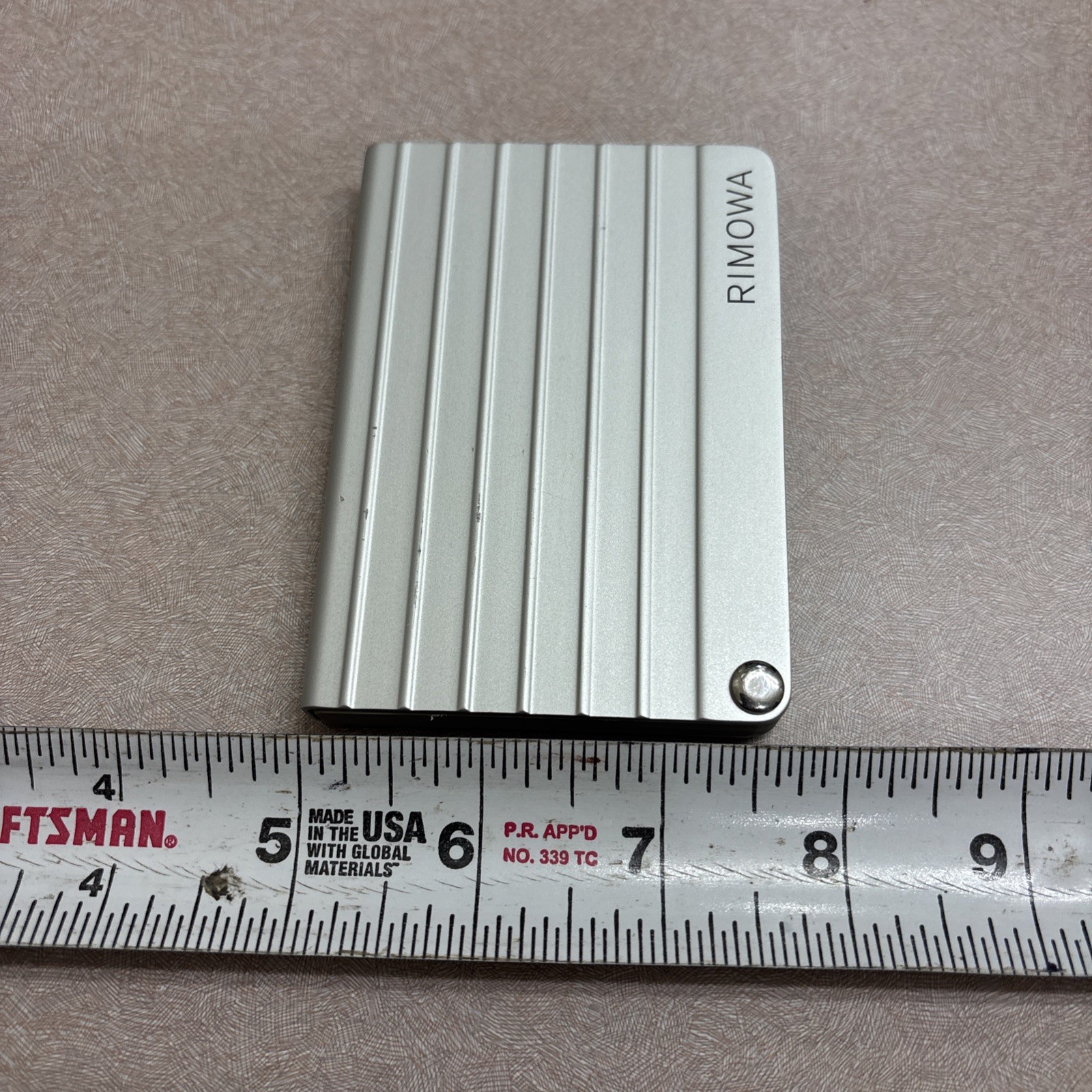Rimowa Aluminum Card Holder – Silver Made In Italy Business Executive Designer