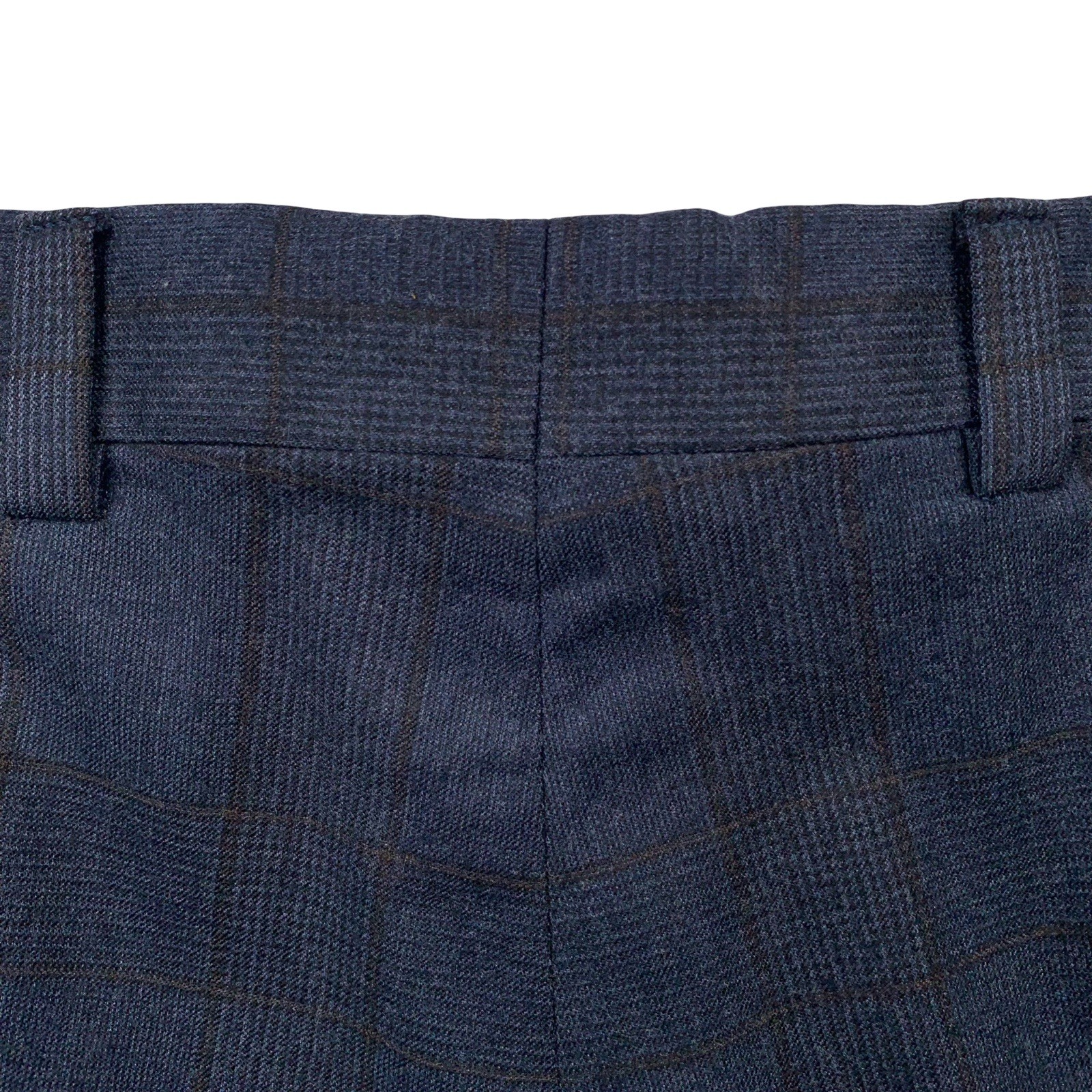 Mens 44 R Joseph Abboud ” Black Label ” Navy Windowpane Flannel Weight Made USA