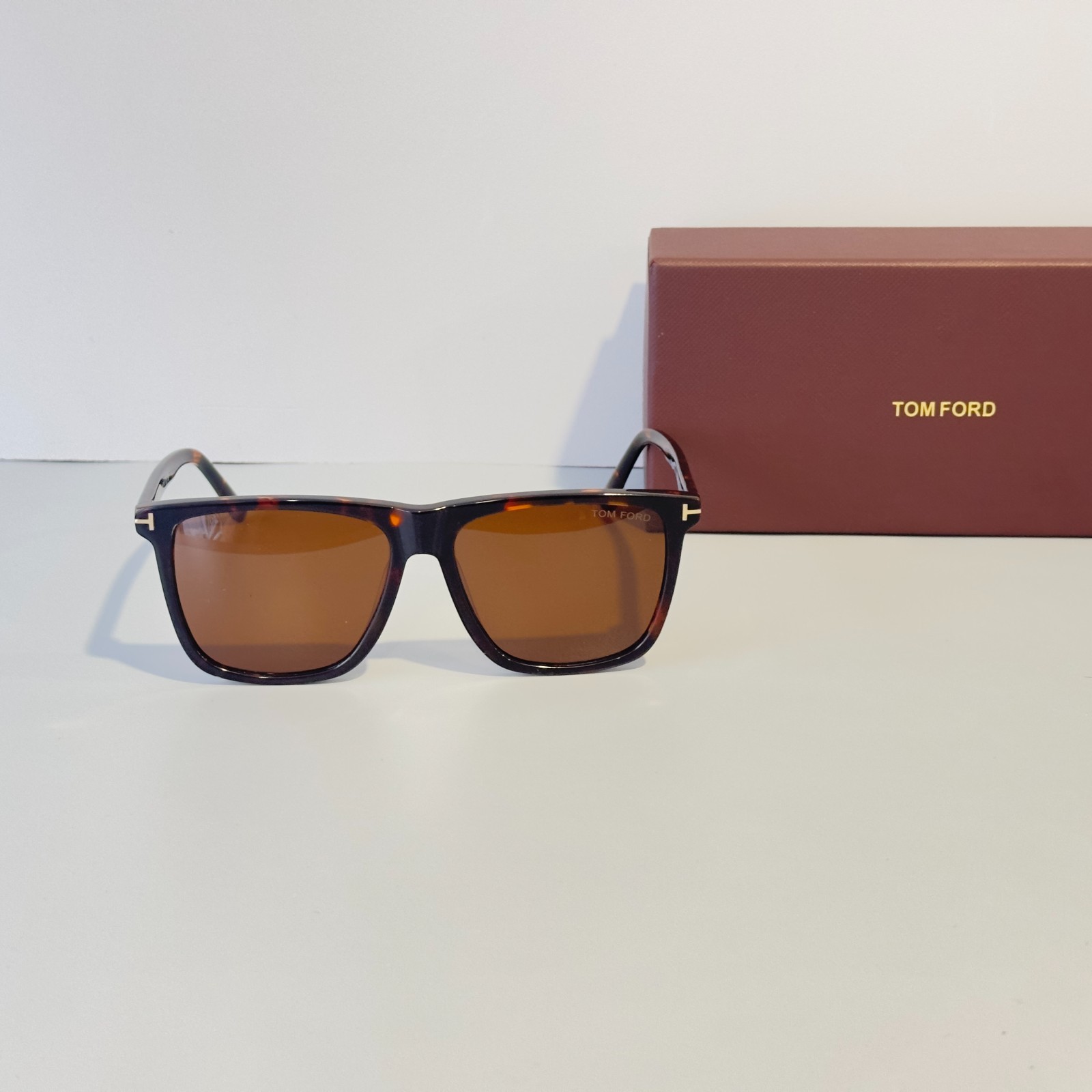 Tom Ford FT0832 Havana Frame Brown Lenses Men’s Square Sunglasses With Box