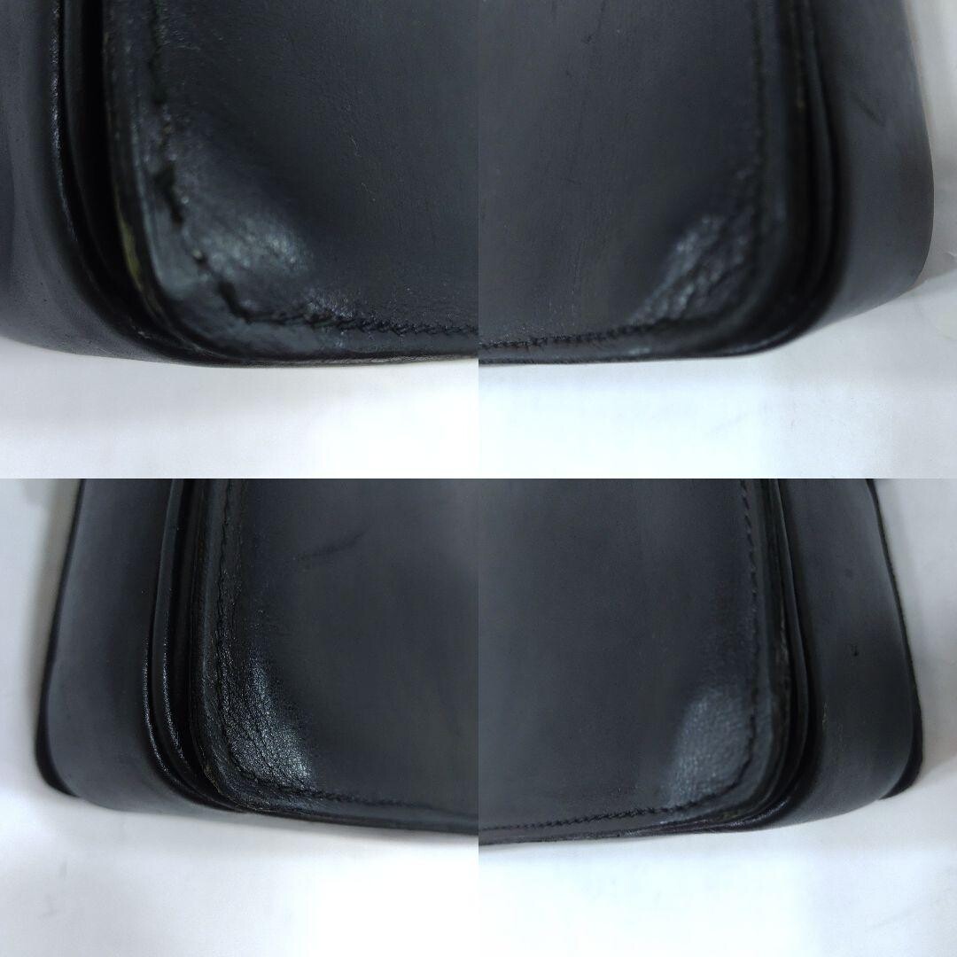 CELINE Shoulder bag Leather Horse carriage hardware Black Vintage From Japan