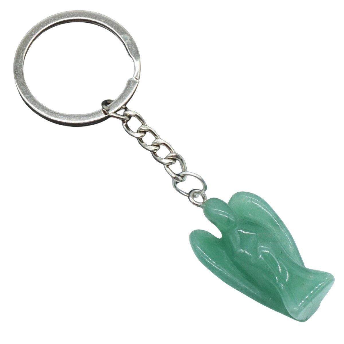 Natural Crystal Angel Keychain Healing Energy Pendant for Women Men