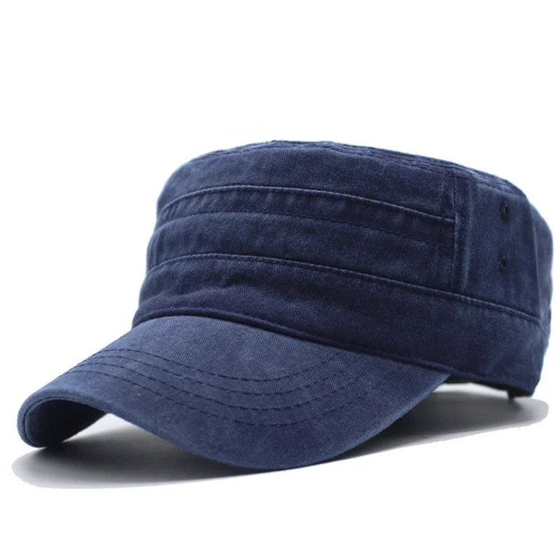 Unisex Flat Top Military Cap Adjustable Outdoor Travel Golf Sun Hat Patrol Cap