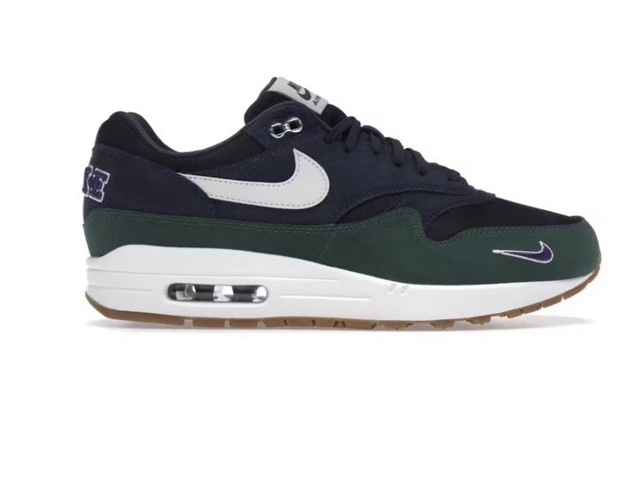 New 13 Nike Air Max 1 ’87 Obsidian Midnight Navy Gorge Green DV3887-400 Women