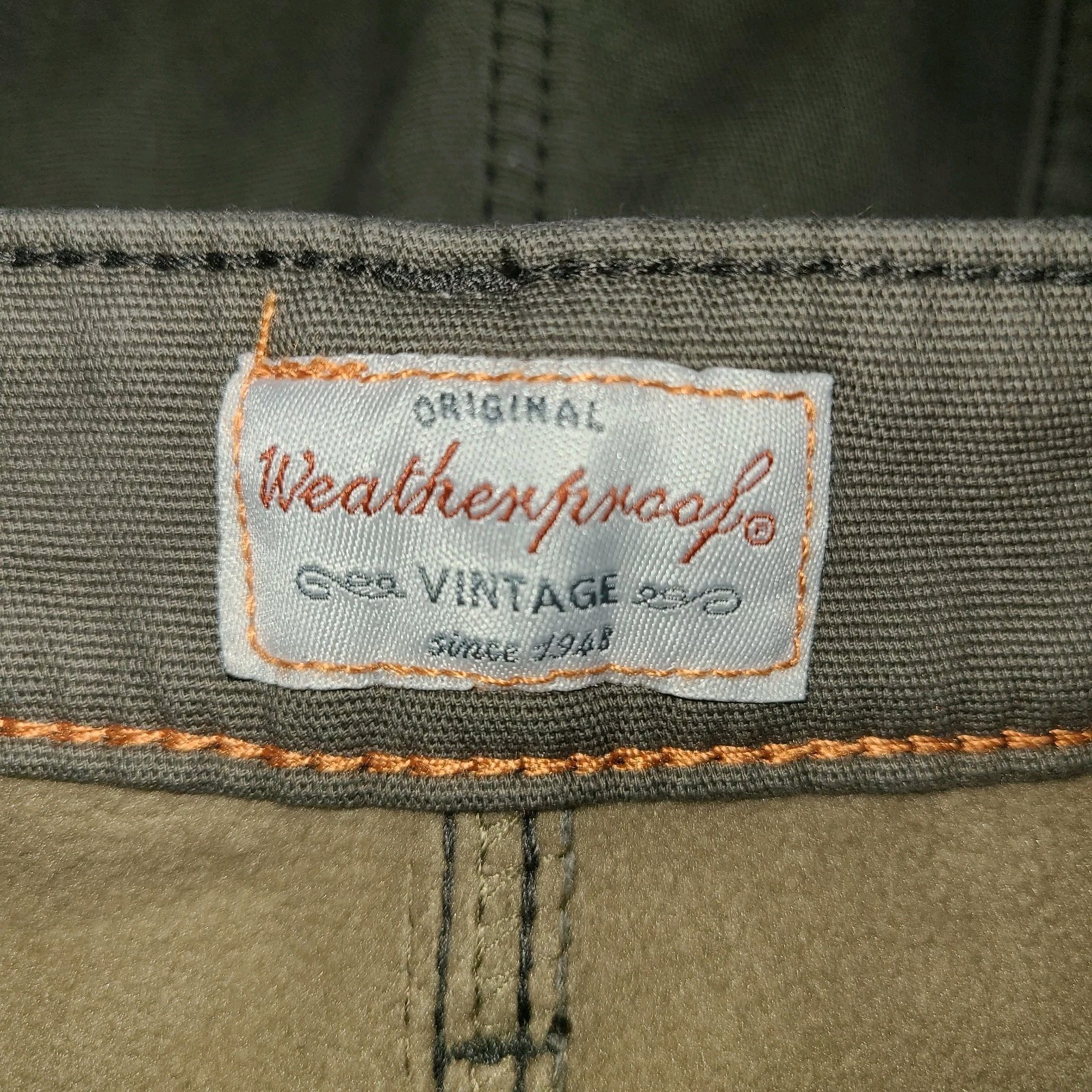 Weatherproof Vintage Fleece Lined Pants Stretch Olive Green Mens Size 38×29