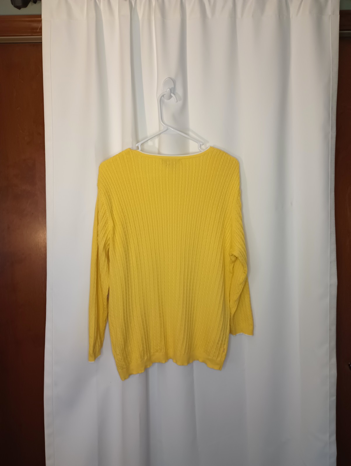 Ralph Lauren Womens Cable Knit Sweater XL Butter Yellow Tennis Prep Old Money