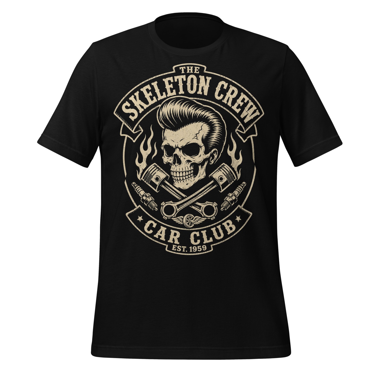 Skeleton Crew Car Club Shirt Hot Rod Rockabilly Gearhead Tee Dad for Gift XS-5XL