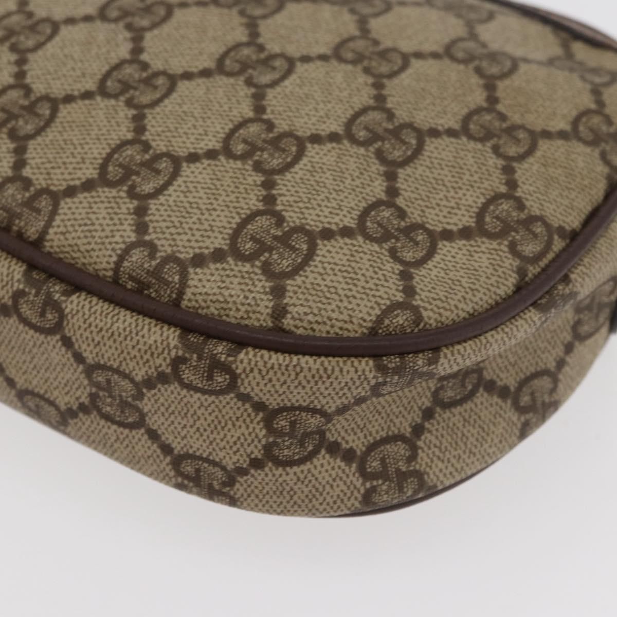 GUCCI GG Supreme Web Sherry Line Bag PVC Beige Gold 007 58 6112 Auth 176401