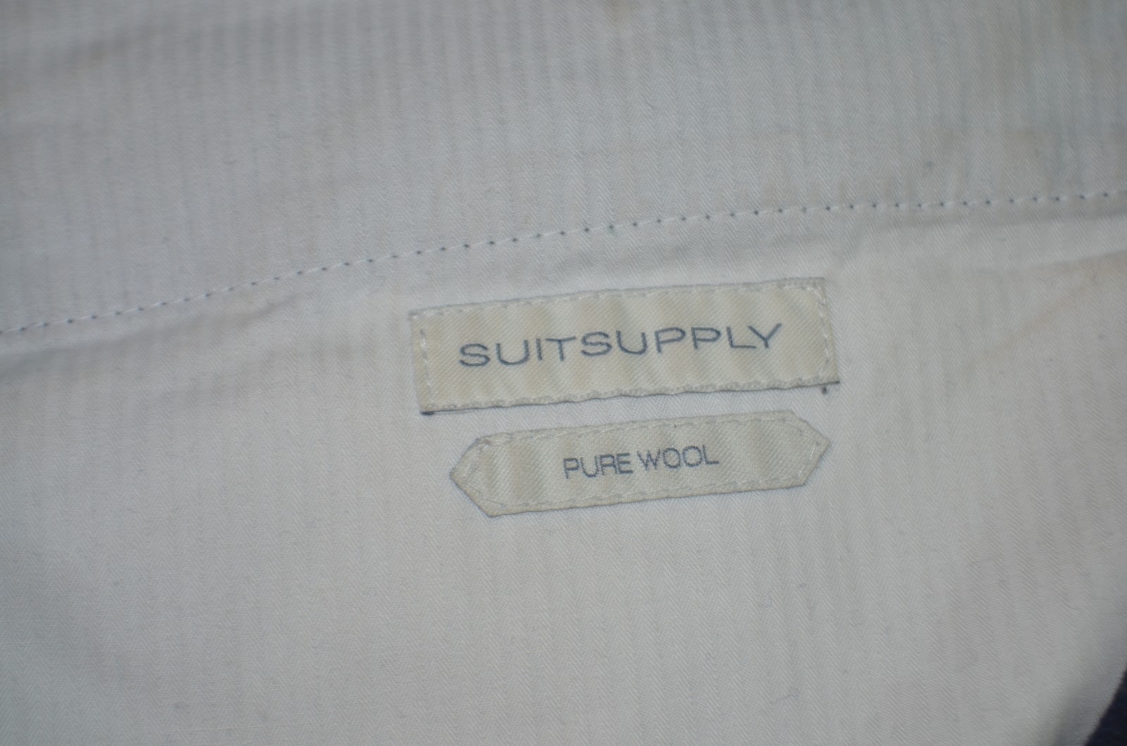 SUITSUPPLY Ames Flannel 100% Wool Drawstring Navy Tapered Dress Pants 38 x 30