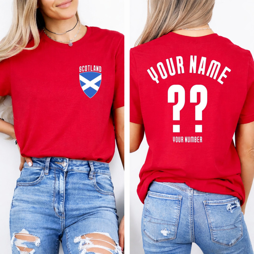 Scotland Personalized World Cup 2026 Double Sided Name Number Gifts Fan T-Shirt