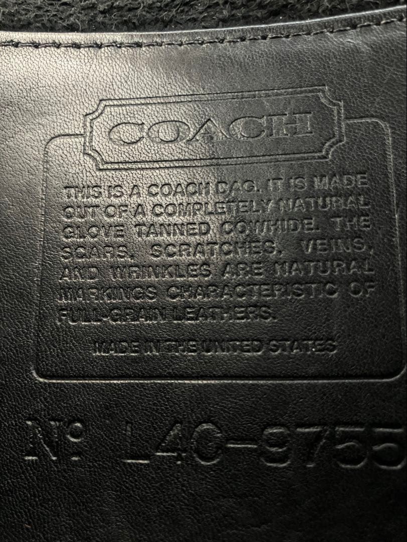 Coach Old Leather Shoulder Bag Black 9.3 x 5.9 x 1.4 inches Used