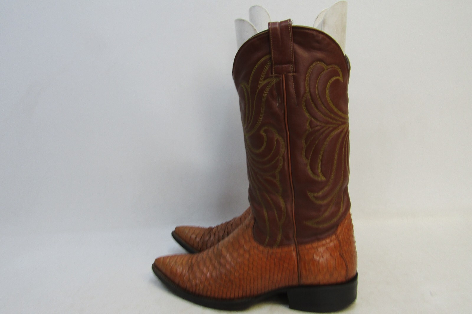Goss Mens Size 6 D Brown Leather Snake Skin Western Cowboy Boots