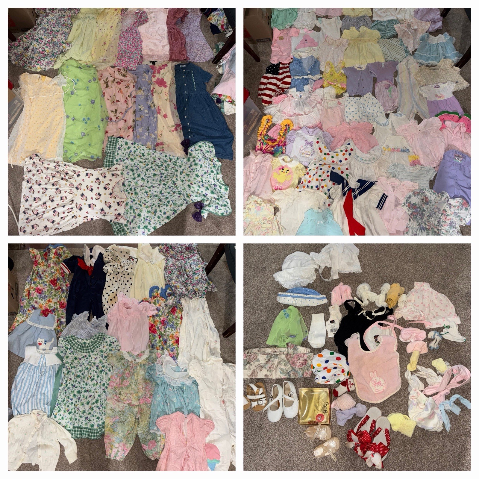 Vintage 80s 90s Children Girl Clothes 75+ Kids Lot Made In USA & French Boutique
