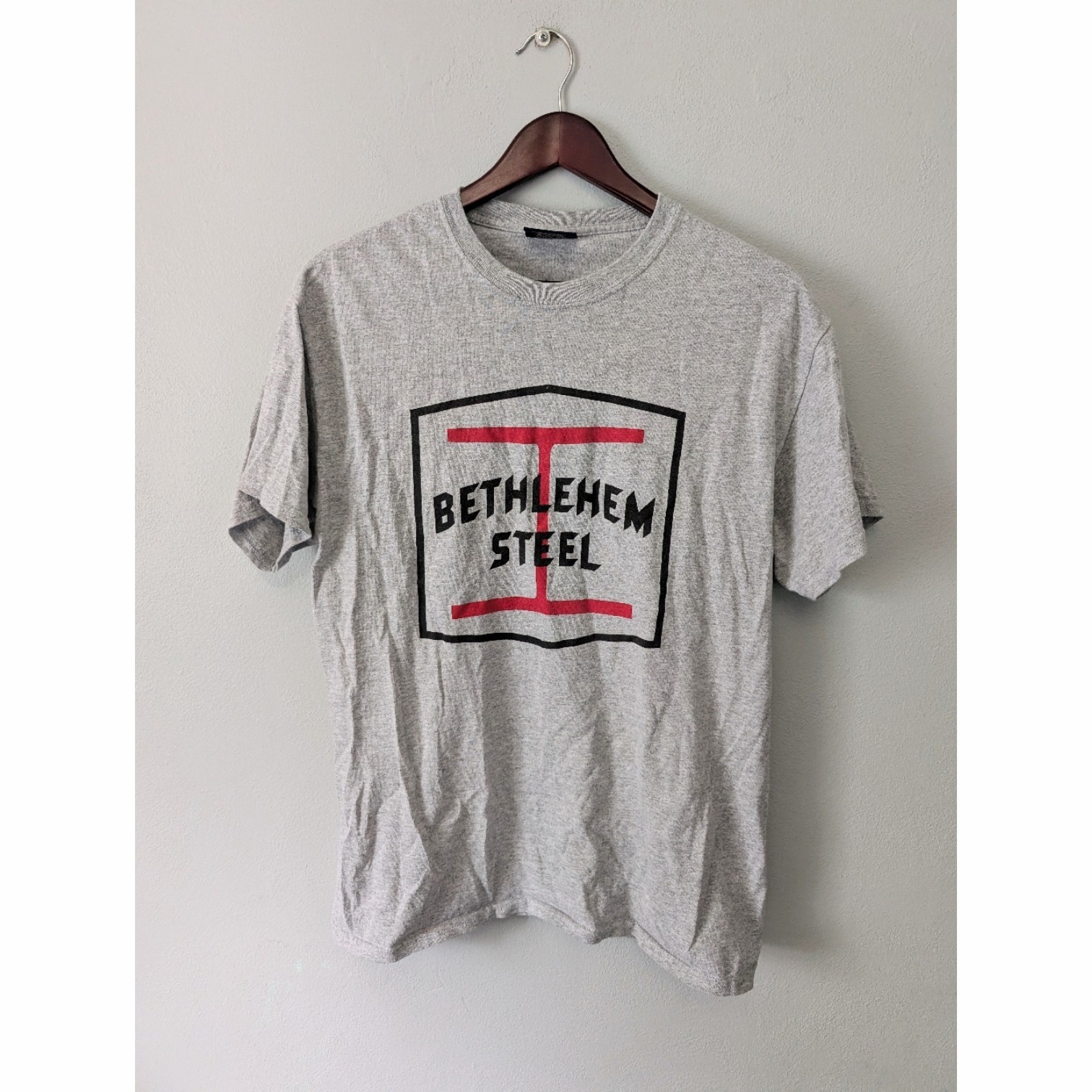 MV Sport Bethlehem Steel Light Gray Heavy Weight Short Sleeve Tshirt Medium