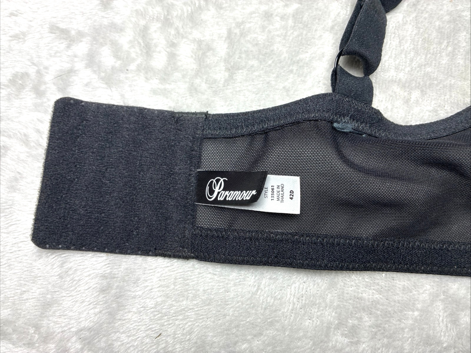 Paramour Felina Lace Bra Sz 42C Black Beige Side Smoothing T-Shirt Style