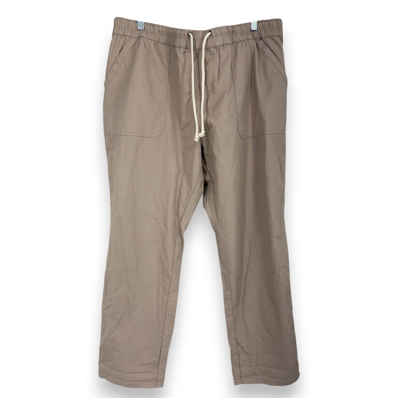 Pact Organic Women XXL Daily Twill Pants Beige Casual Everyday Hiking Outdoor