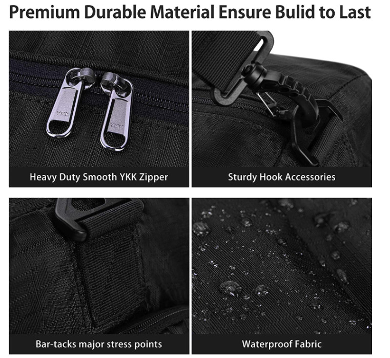 Travel Duffle Bag 85L Black, Foldable, with Shoes Compartment, Best sale
