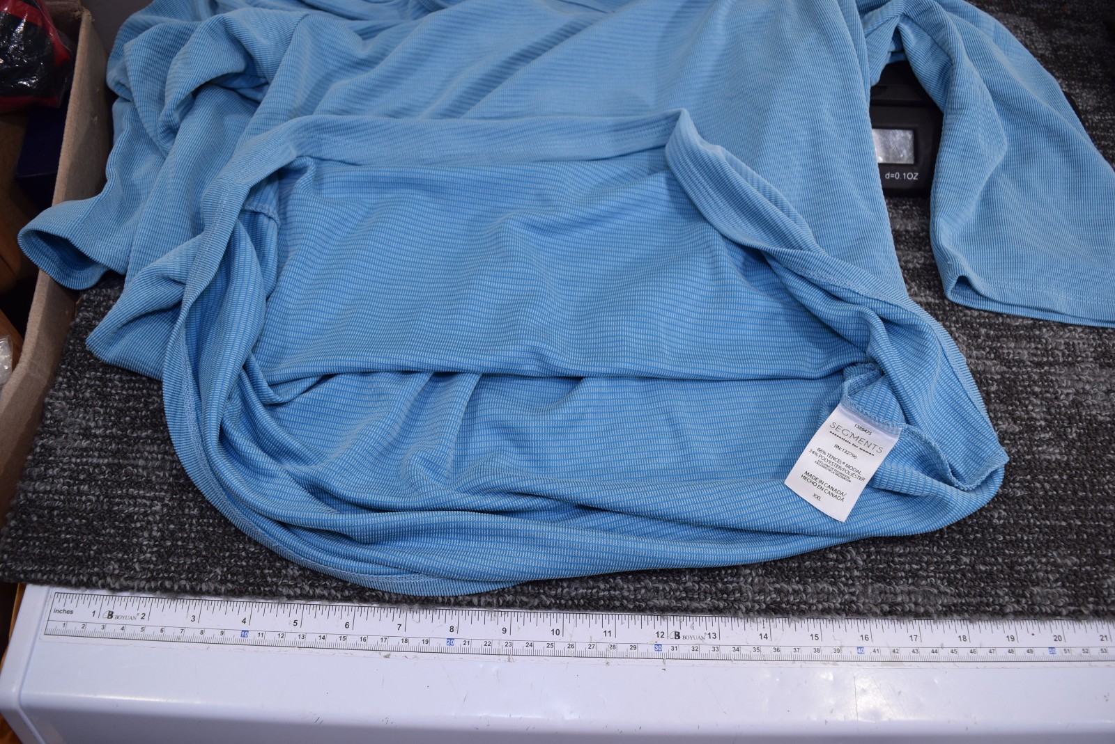 Seg’Ments Textured Knit 3/4 Sleeve V-Neck Shirt WOMENS XXL Tencel CANADA MADE