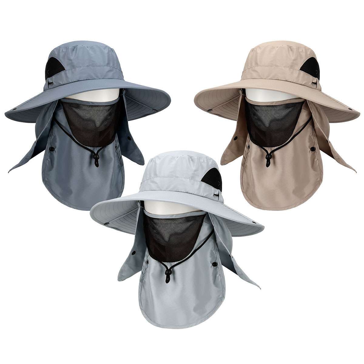 Summer Bucket Boonie Hat Neck Flap Cover Sun Wide Brim Fishing Garden Hiking Cap