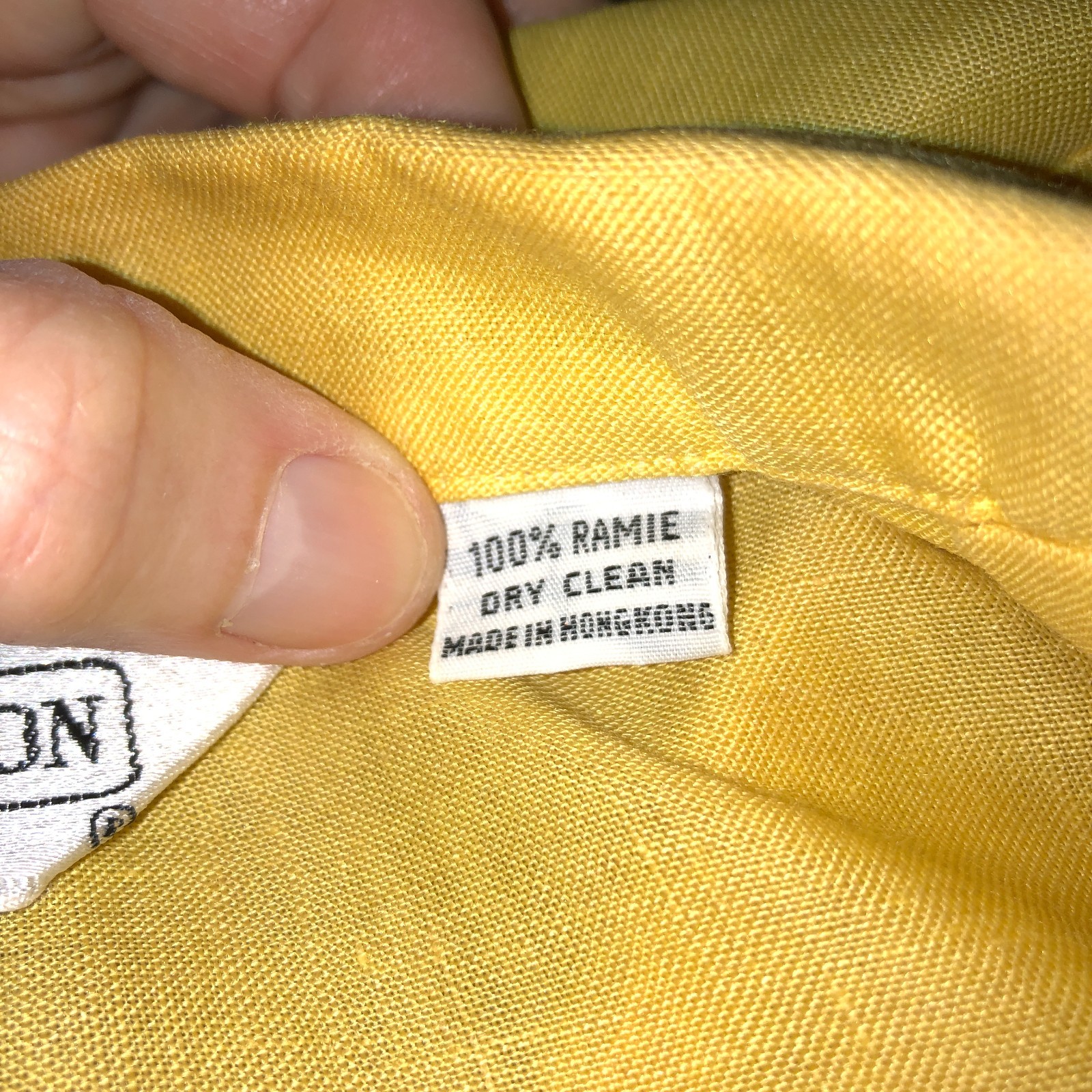 Vintage Daniel Caron Womens Size 12 100% Ramie Yellow 3/4 Sleeve Shirt Top