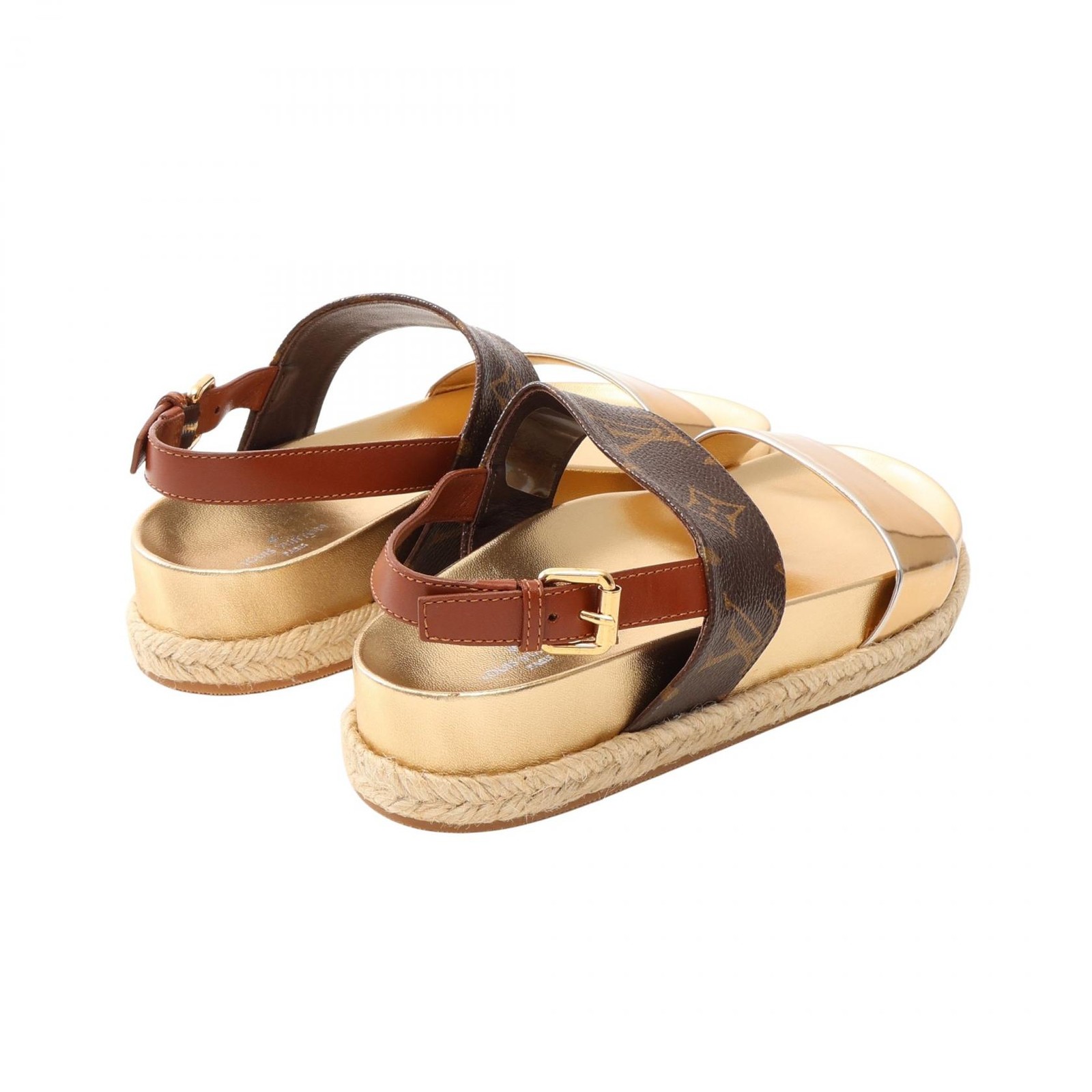 LOUIS VUITTON Odyssey Line Monogram Espadrilles Sandals canvas leather #35 1/2
