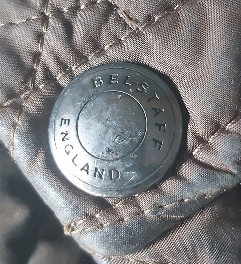 Belstaff Diamond Quilted Jacket Men XL Brown Padded Logo Pockets Zip