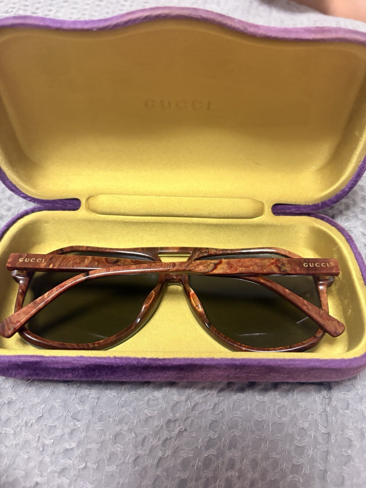 Gucci Sunglasses | Brown Marbled Frame | Authentic | Comes in Purple Velvet Case