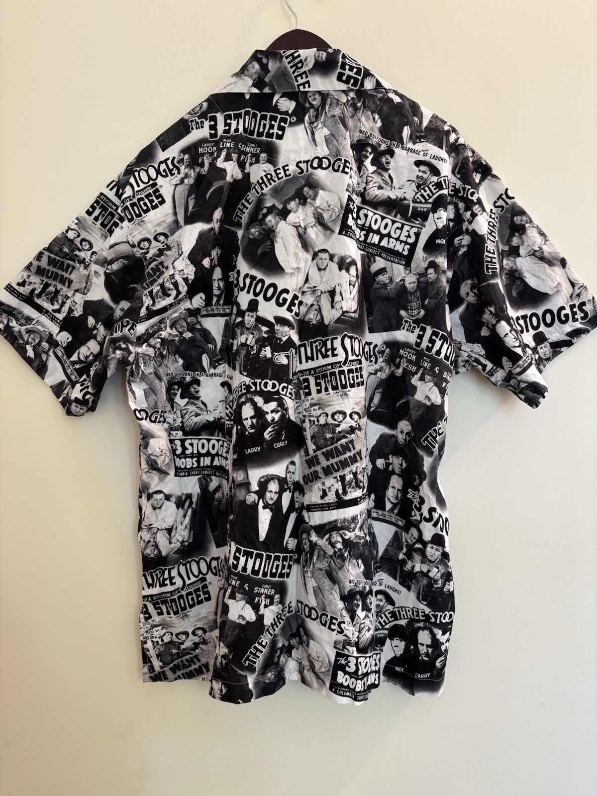 Max Boxxer USA Men’s Three Stooges Cotton Graphic Print Shirt XL Black/White