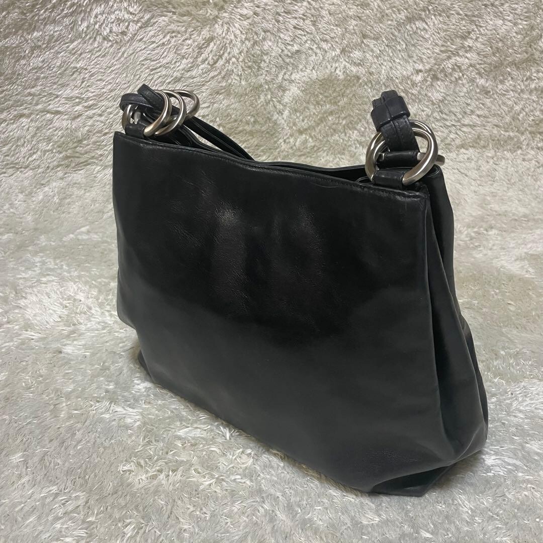 Bally Black Leather Shoulder Bag Women Large Tote Style 15.75 x 12.2 x 5.1 in
