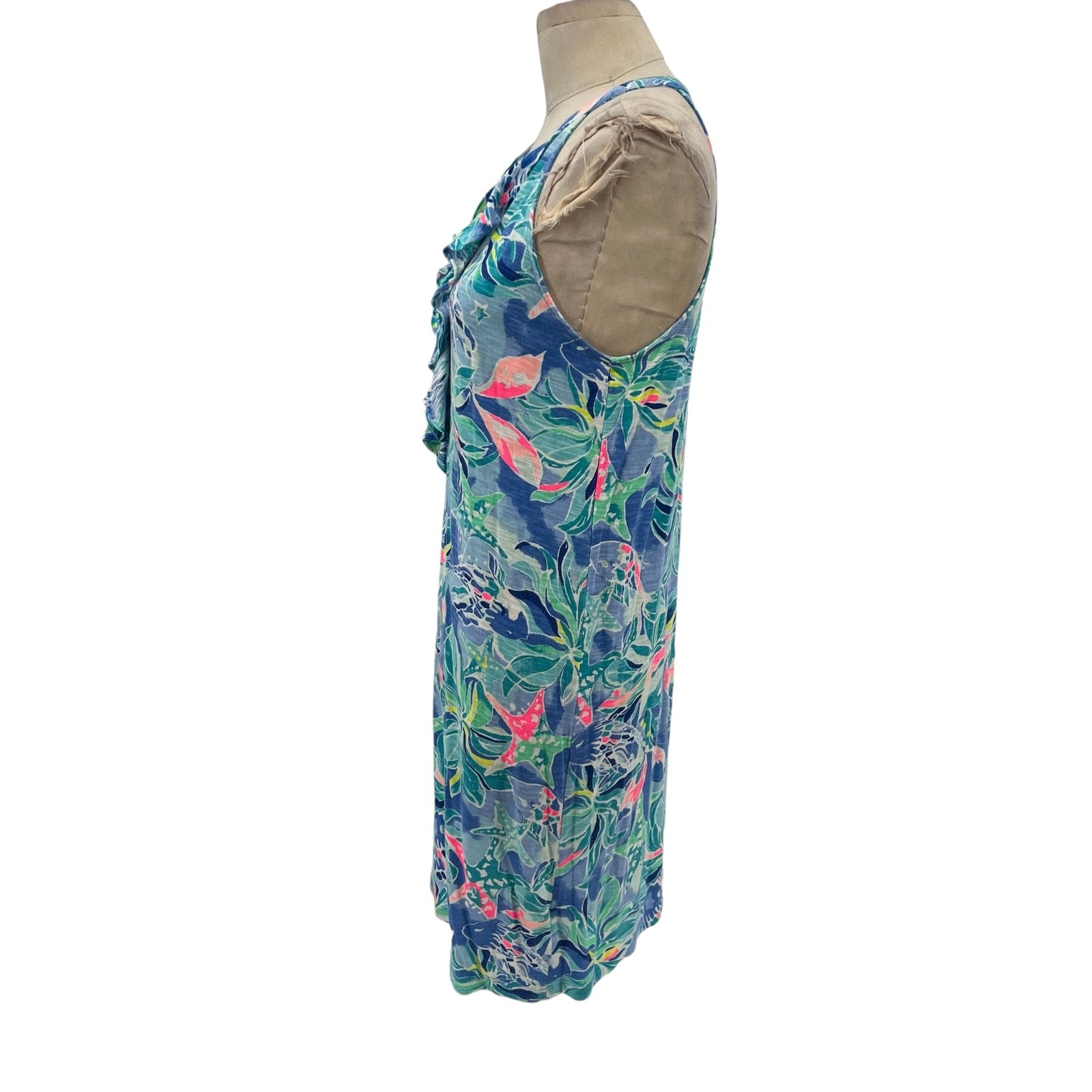 Lilly Pulitzer Shay Dress Bennett Blue Celestial Seas Starfish Print Size Small