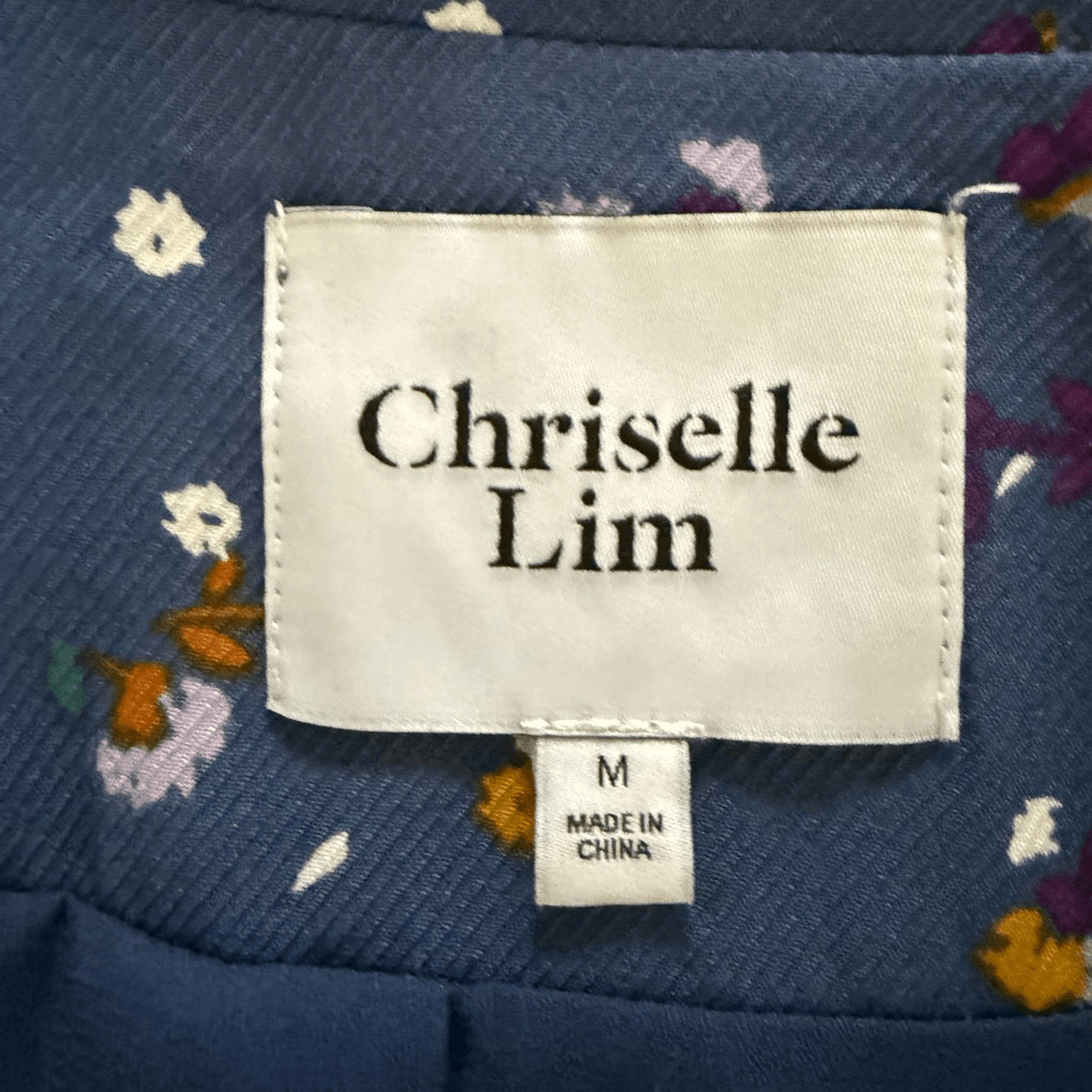 Chriselle Lim Collection Wren Floral Print Trench Dress Dusty Blue Floral $110 M