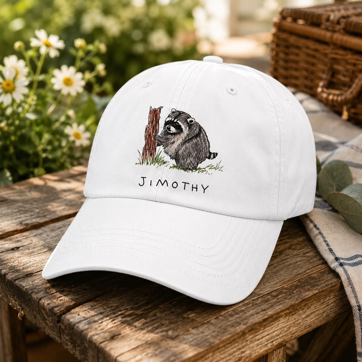 Jimothy Raccoon Print Classic Dad Hat, Cute Trash Panda Cap, Funny Seattle Meme