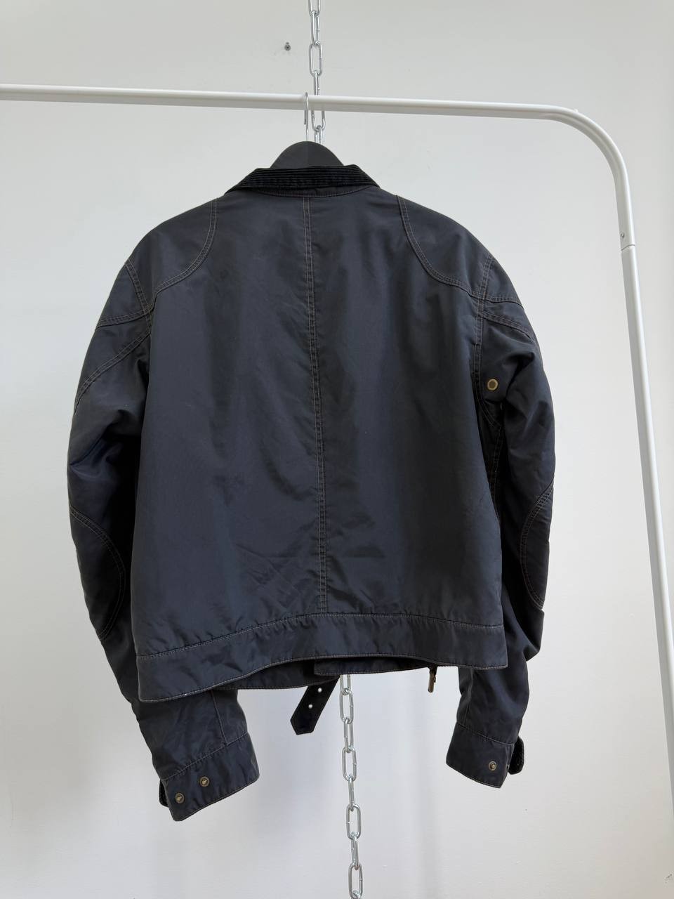 Belstaff Racemaster Gold Label Mens Nylon Biker Jacket Black Size M Made in Ital