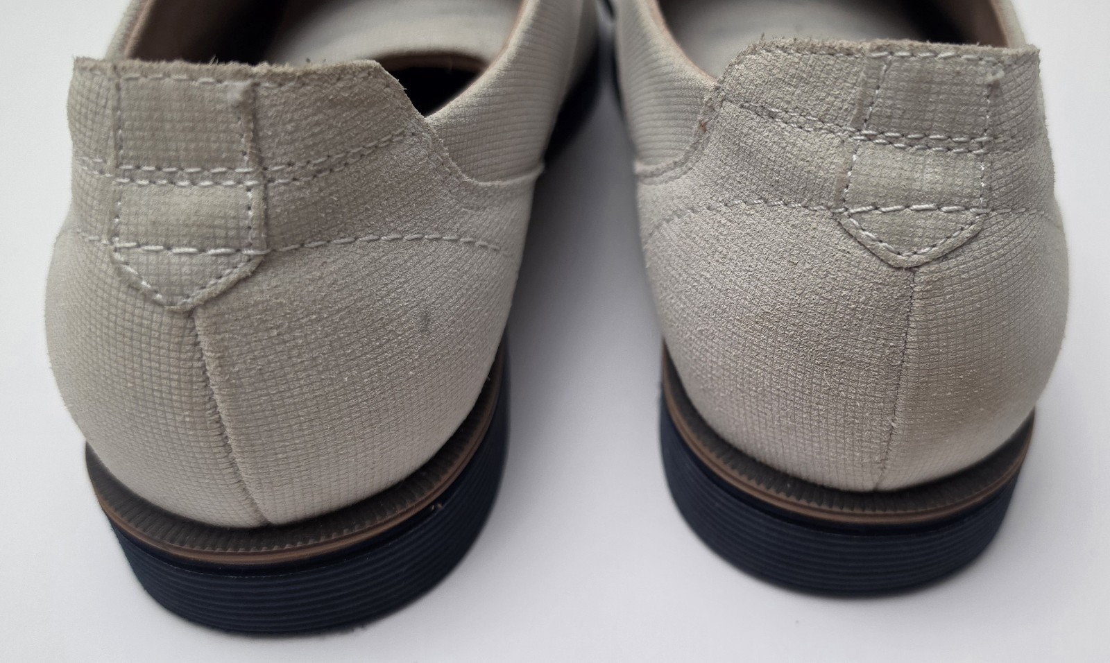 Stacy Adams Men’s Beige Leather Oxford Dress Shoes Lace-Up Almond Toe 10.5