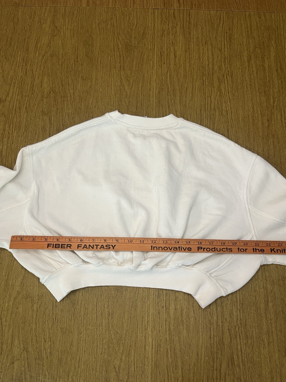 Zara Cream Cropped Fleece Lined Oversized Sweatshirt, Sz M
