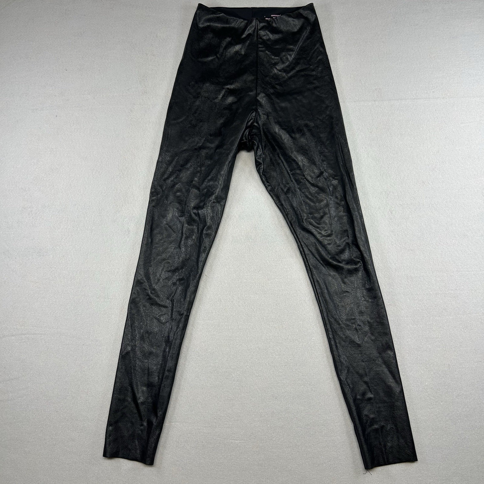 Commando Leggings Womens M Black Faux Leather High Rise Pull On Stretch