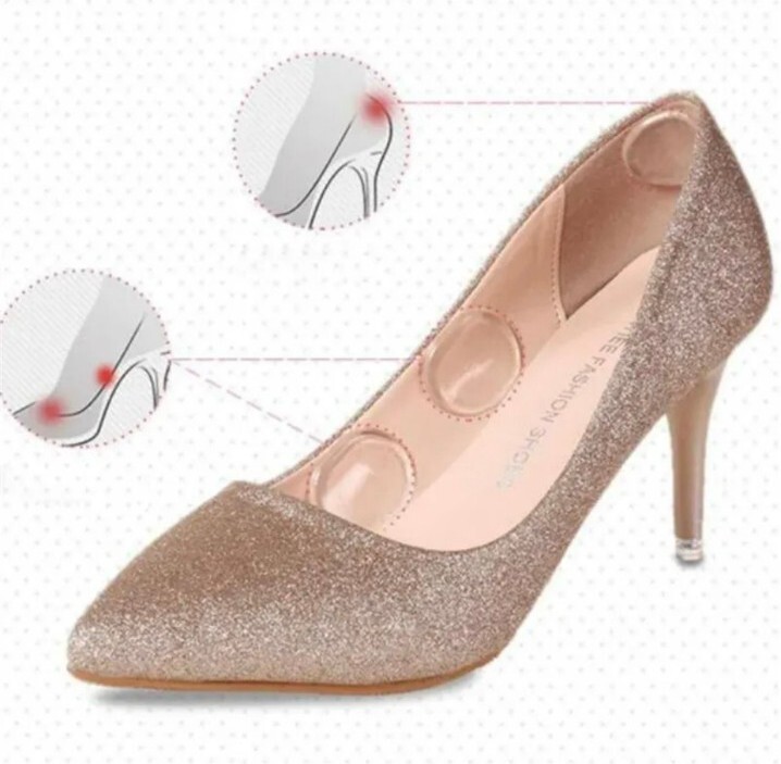 Self-Adhesive Silicone Gel Shoe Insole High Heel Insert Grips Cushion Foot Heel