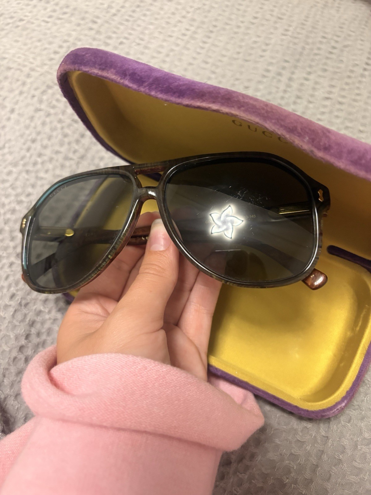 Gucci Sunglasses | Brown Marbled Frame | Authentic | Comes in Purple Velvet Case