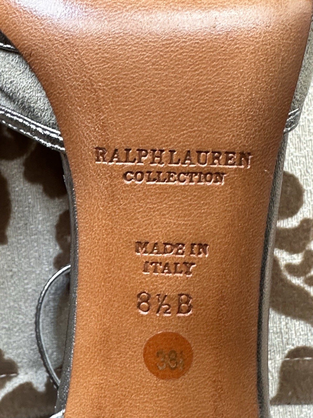 Ralph Lauren Collection Women Beige Leather Strappy Pointed Toe Buckle 8.5B