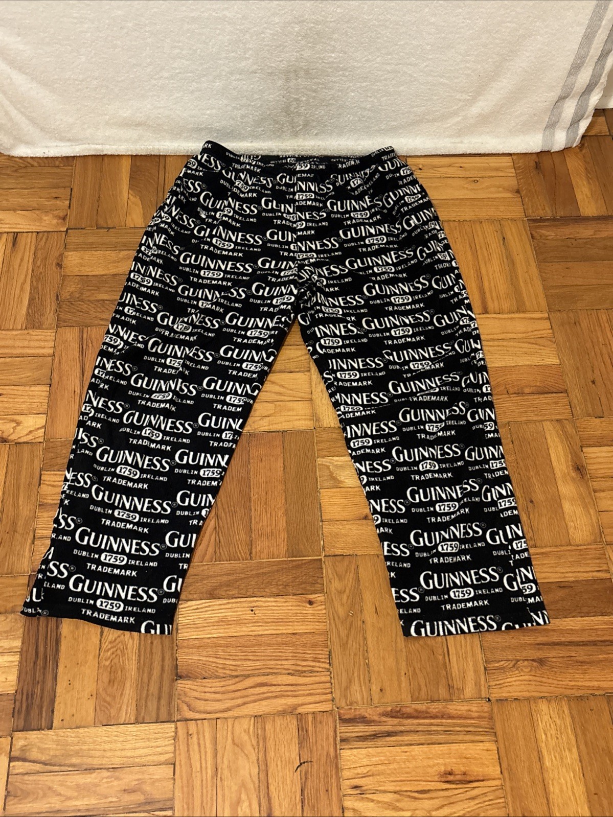 Guinness Pajama Pants Mens (M 32-34) Black Flannel “Dublin 1759 Ireland”