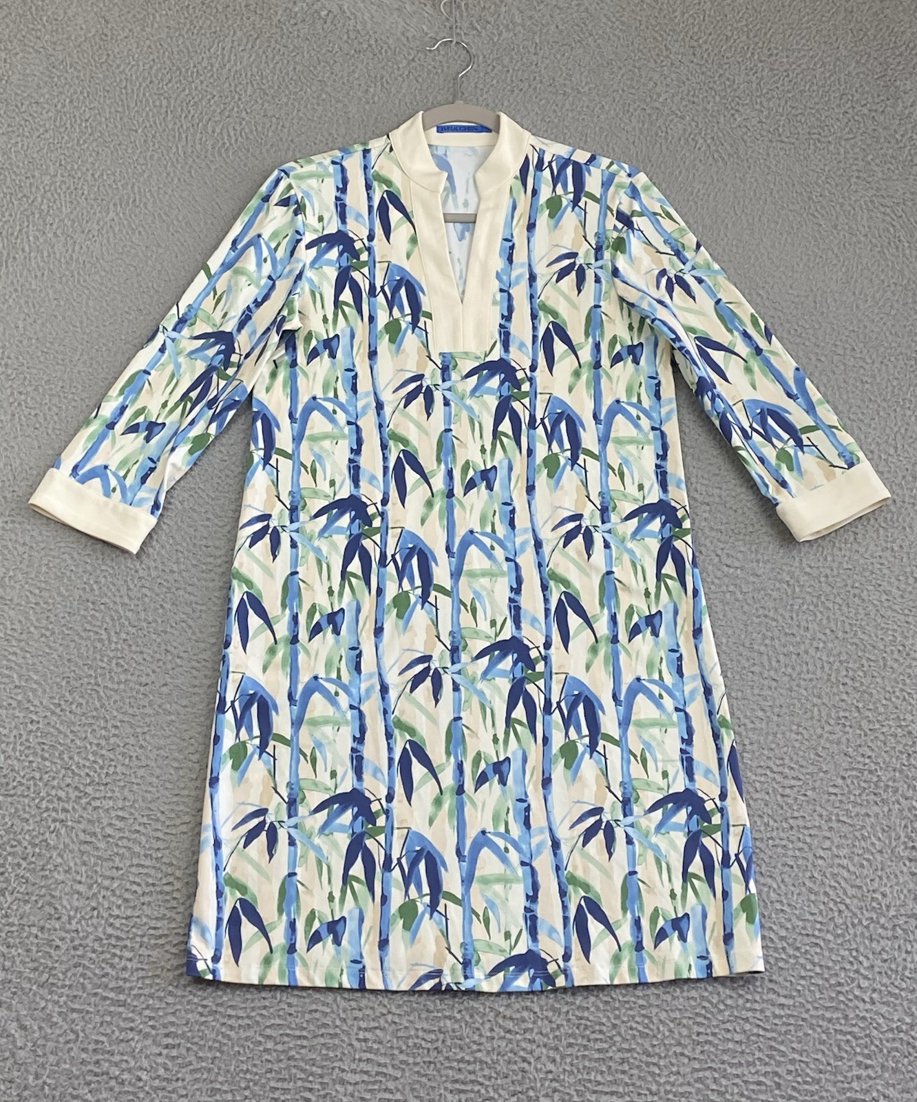 J. McLaughlin Rosie Dress Reed Forest Catalina Coastal Quiet Luxury Preppy $258
